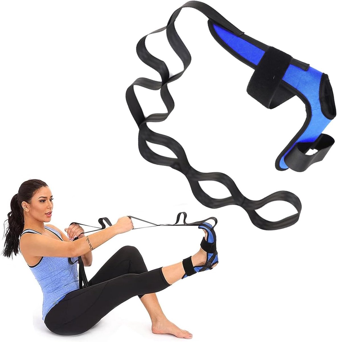 Yoga Stretching Strap 120 cm - Oxford stof - 7 lussen - Versterkt flexibiliteit - ShopVlot