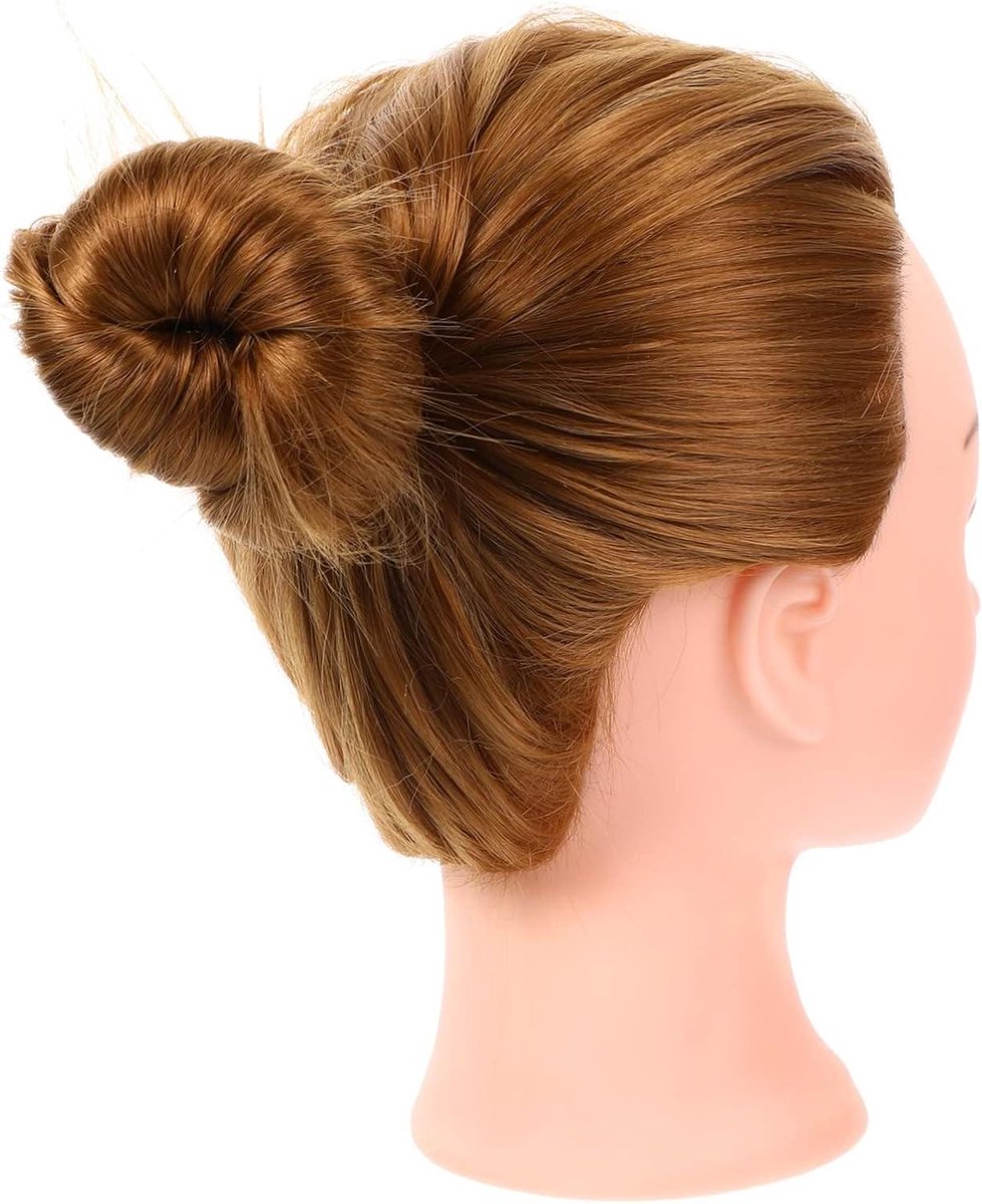 Mannequin Hoofd - Oefenhoofd Haarstyling - Kappers Oefenen - Synthetisch Vezelhaar - 24 x 16 x 12 cm - Goud