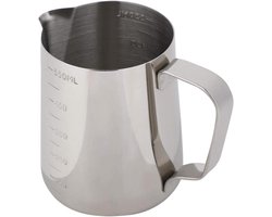 Melkopschuimer Kan - Koffiebeker Stoomkan - Latte Art Maken - Met Maatverdeling - 1000 ml - Zilver