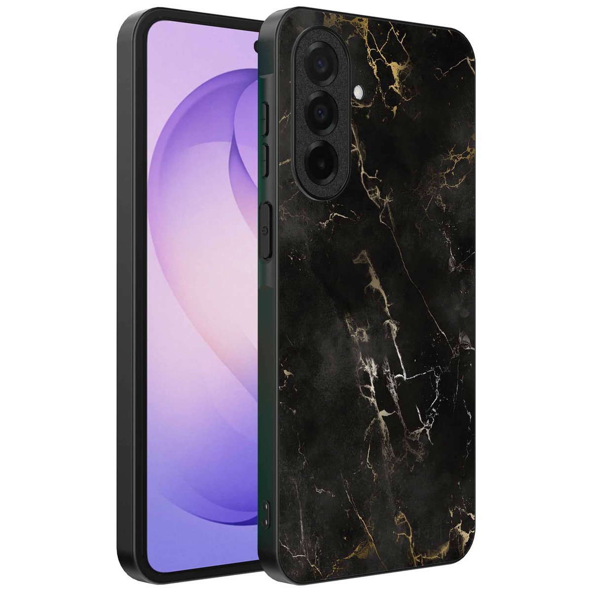 Geschikt voor Samsung Galaxy S26 Telefoonhoesje met marmer opdruk - TPU backcover case black marble design - Zwart - Smartphonica geschikt voor Samsung Galaxy S26