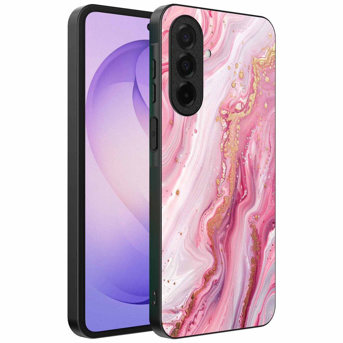 Geschikt voor Samsung Galaxy S26 Telefoonhoesje met marmer opdruk - TPU backcover case marble design - Roze - Smartphonica geschikt voor Samsung Galaxy S26