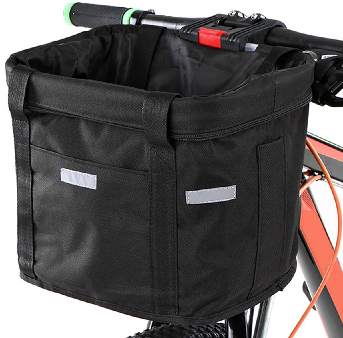 Fietsmand Voorop 16 Liter Fietsmandje Kinderfiets Stadsfiets Afneembaar Zwart