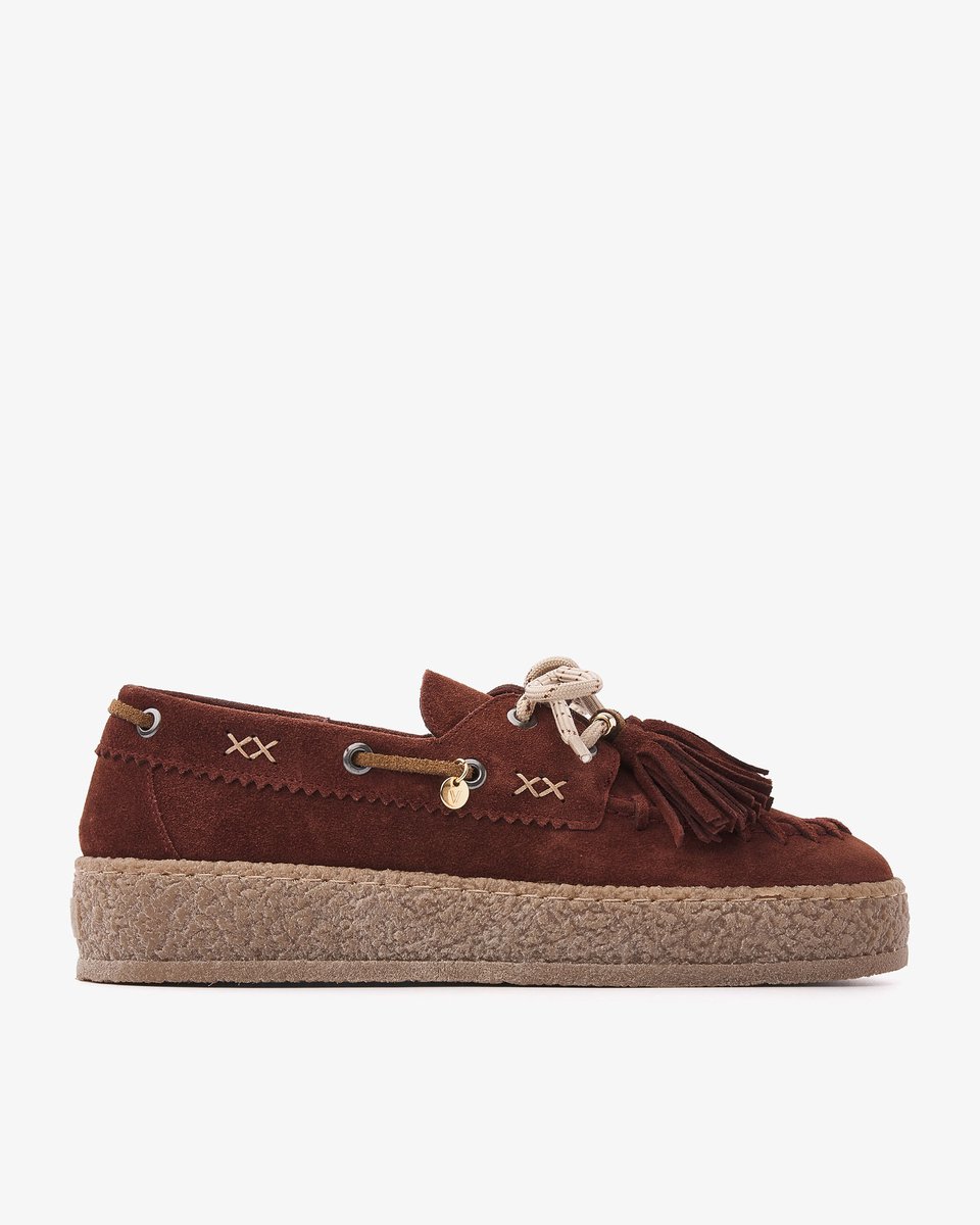 VIA VAI Rox Romee Loafers Dames - Suède - Bruin - Maat 42