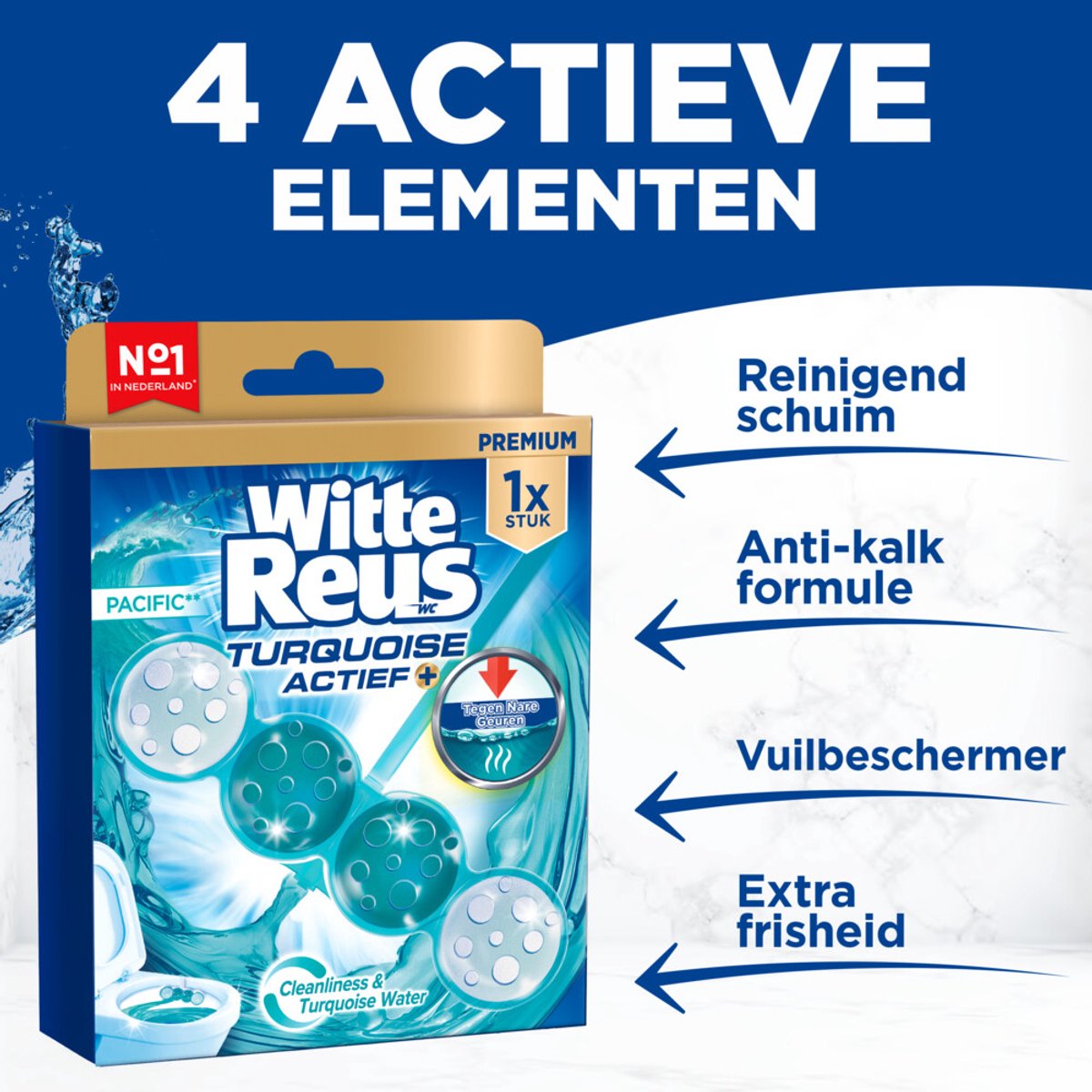 Witte Reus Toiletblok Turquoise Actief -