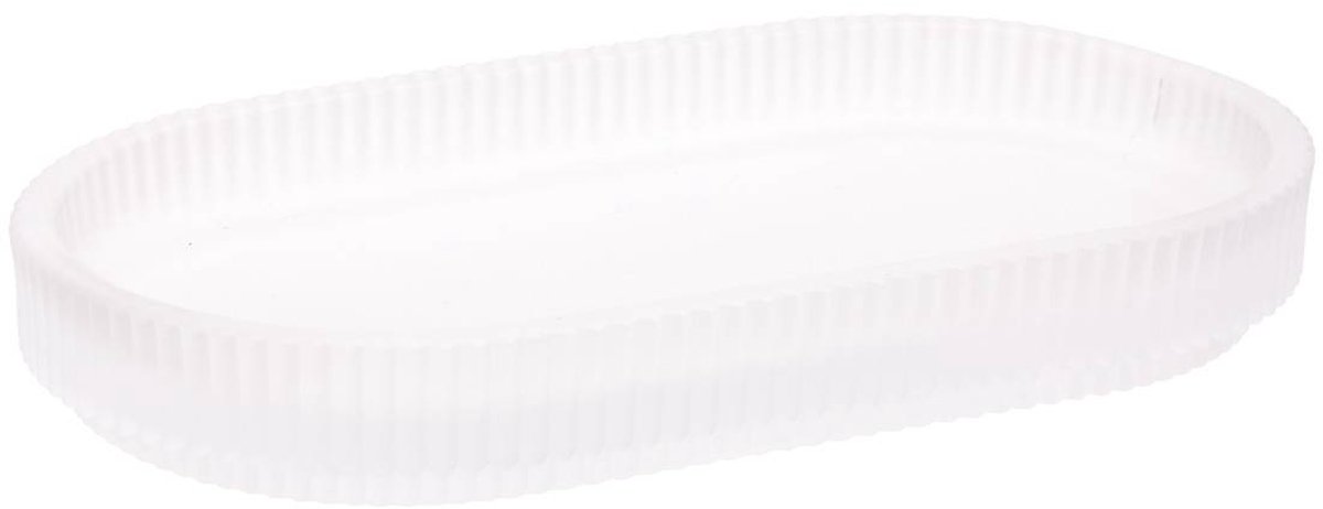 Plateau de salle de bain ovale Solis blanc