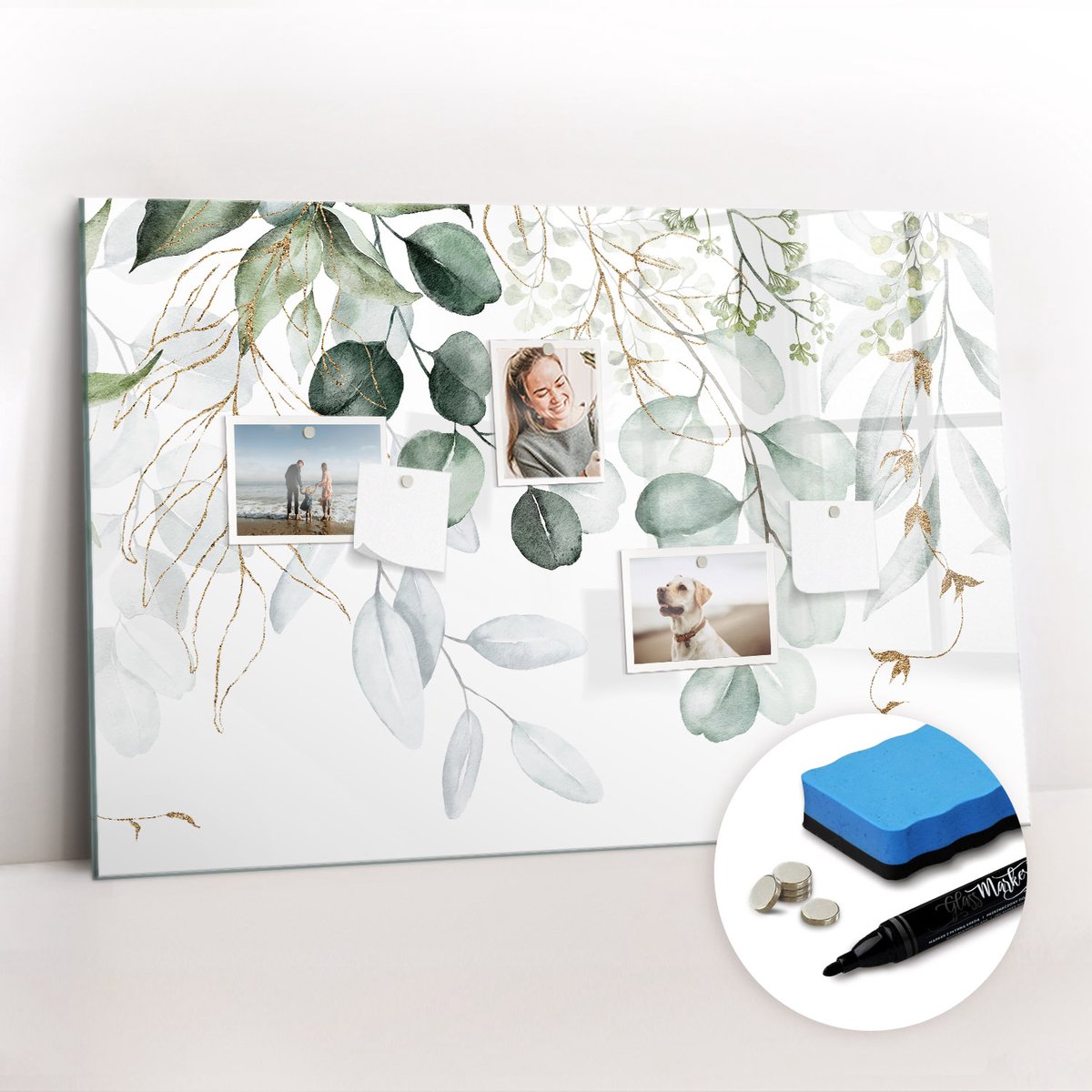 Tulup Whitebord - Hangplanten - 90 x 60 cm - Groente Magneetbord Rechthoekig - Gratis 5 Sterke Magneten + Whiteboard Marker & Wisser - Decoratief Magnetisch Bord - Magnetisch Memobord - Inspiratiebord Kantoor