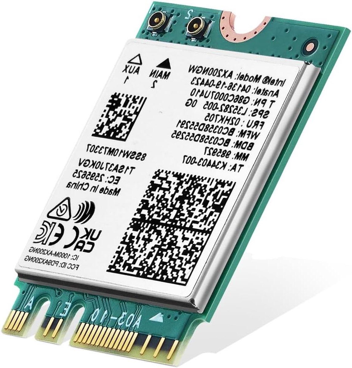 WiFi 6E Kaart - Netwerkadapter AX200 - Snelle Internetverbinding - Intel AX200 Chip - 3000 Mbps - Niet gespecificeerd