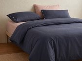 Yumeko dekbedovertrek jersey indigo blauw 200x220 + 2/60x70 - Bio, eco & fairtrade