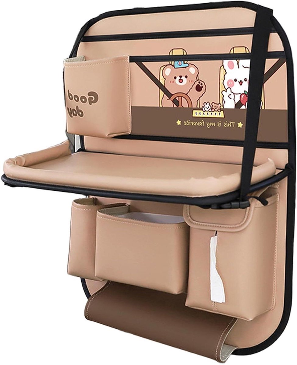 Auto Achterbank Organizer - Opvouwbare Houder - Reizen met kinderen - Waterdicht Antislip - 54x42x22 cm - Zwart