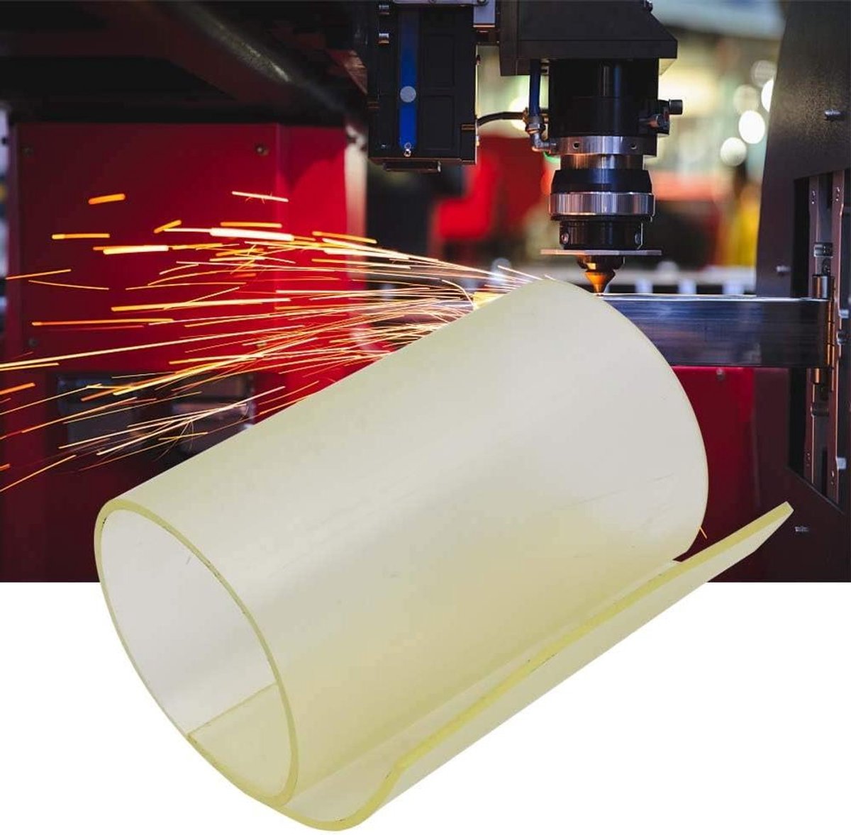 Polyurethaan Plaat - Rubberen Mat - Industrieel Gebruik - Chemische Weerstand - 4 x 200 x 500 mm - Geel