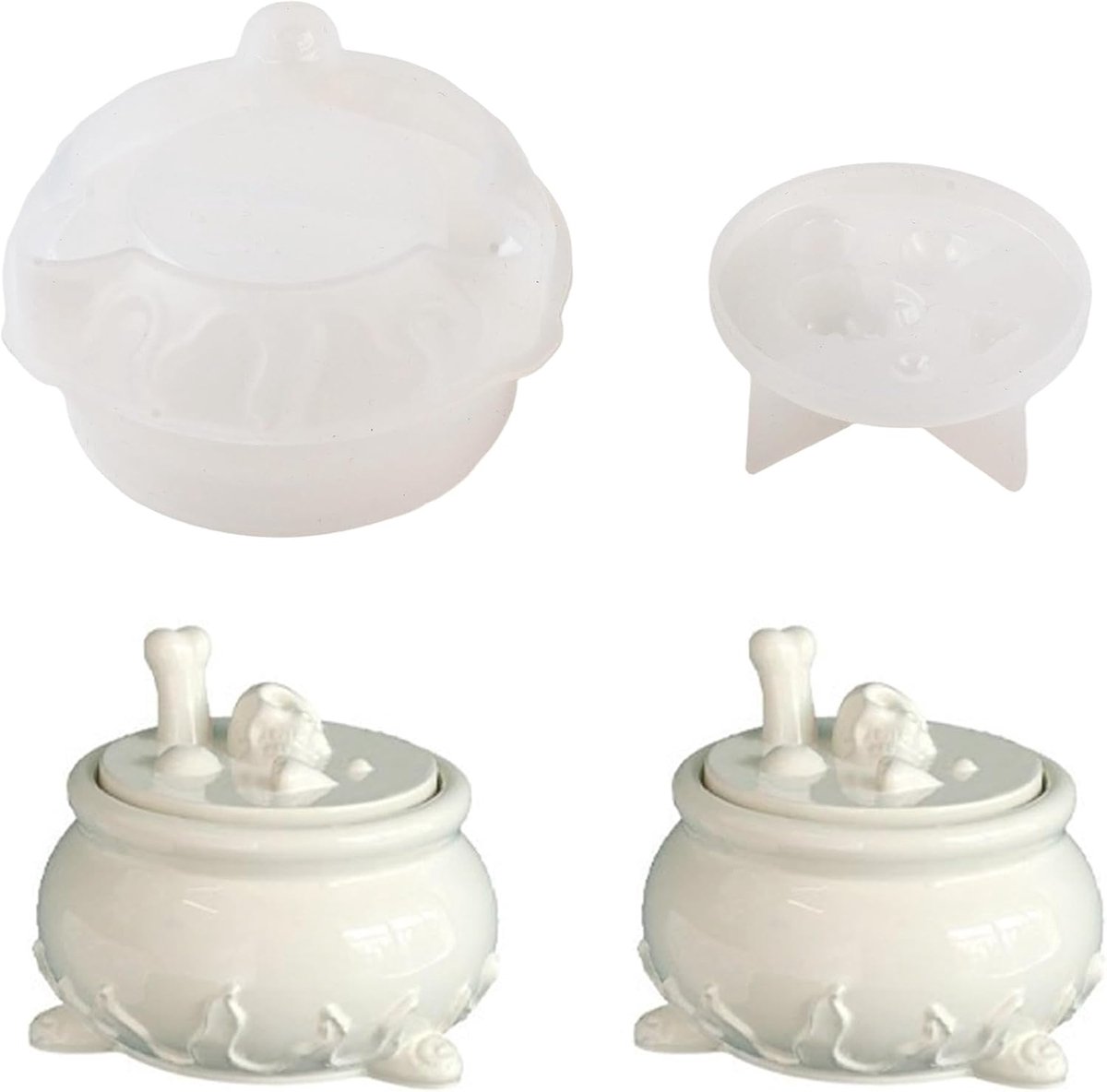 UR URLIEFHALL 1 Set Epoxyhars Opbergmallen Halloween Siliconen Container Pot Mallen voor Ambachten Vaas Make-up - ShopVlot