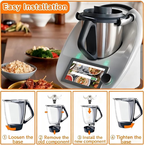 Dough Knife voor Thermomix, Roestvrijstalen Mengmes voor Deeg, Vervangingsonderdeel voor Foodprocessor, Makkelijk Schoon te Maken, Keukenaccessoires, Bakgereedschap van Merkloos — afbeelding 3