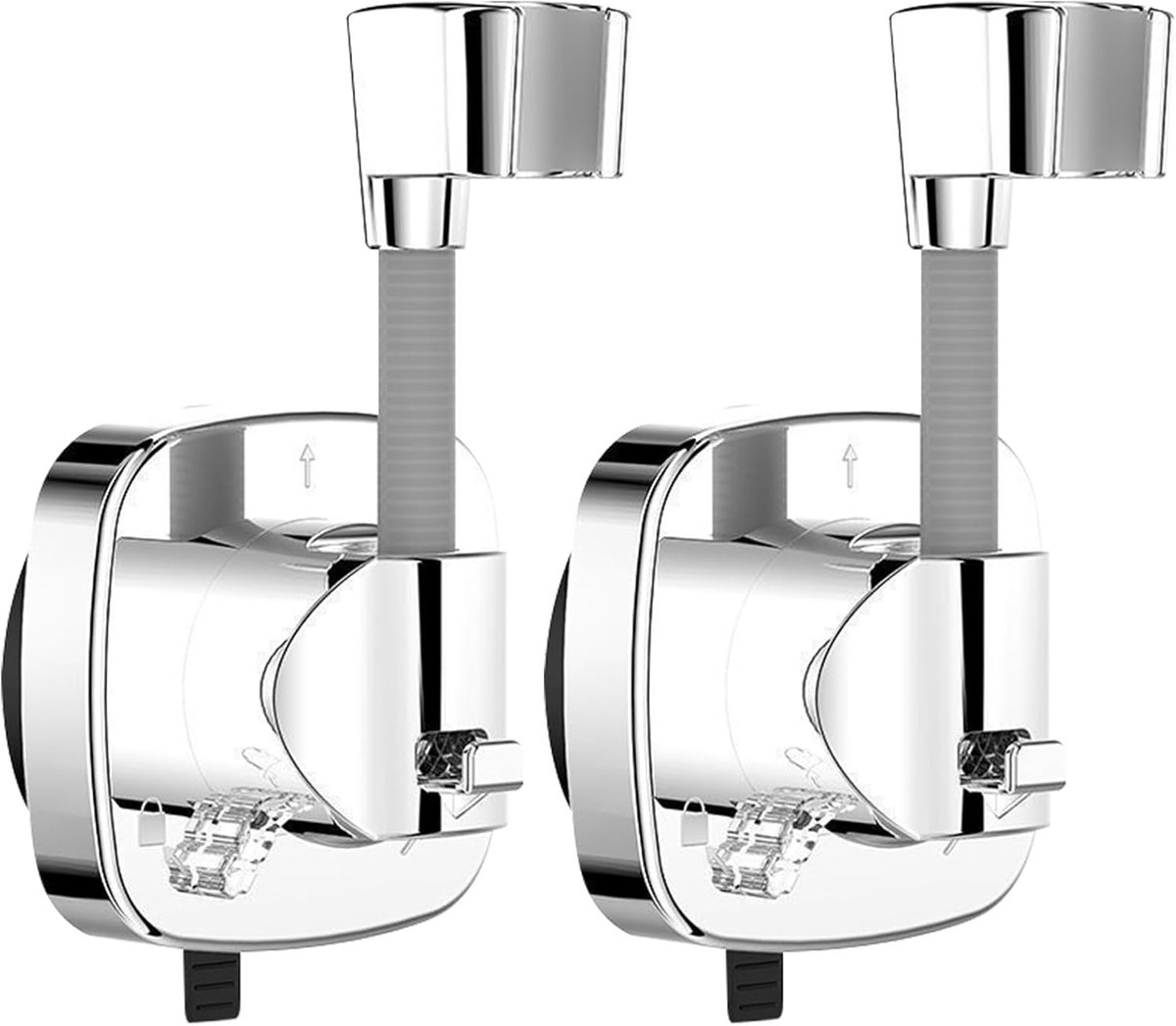 SnelShoppen - 360° Rotatable Douchekop Houder met Zuignap, Verstelbare Wandgemonteerde Handdouche Stand Beugel met Haak Voor Badkamer, Verwijderbaar &