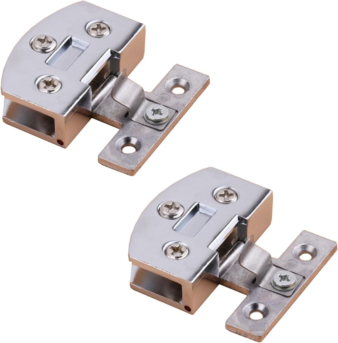 SnelShoppen - 2 stuks glazen deurscharnierset, reserveonderdelen voor glazen deurklem, bevestigingsclip, zinklegering, roestvrij, voor 5-6 mm dik glas