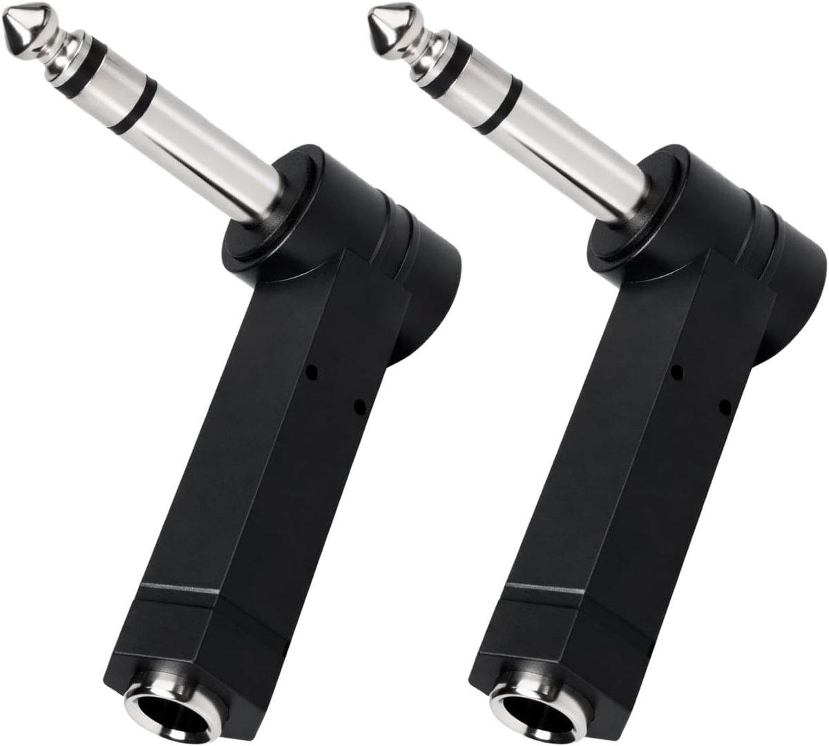 SnelShoppen - 2 stuks 6,35 mm TS mannelijke naar vrouwelijke stereo jack adapter, 1/4 inch audio adapter, ideaal voor gitaar, versterker, luidspreker