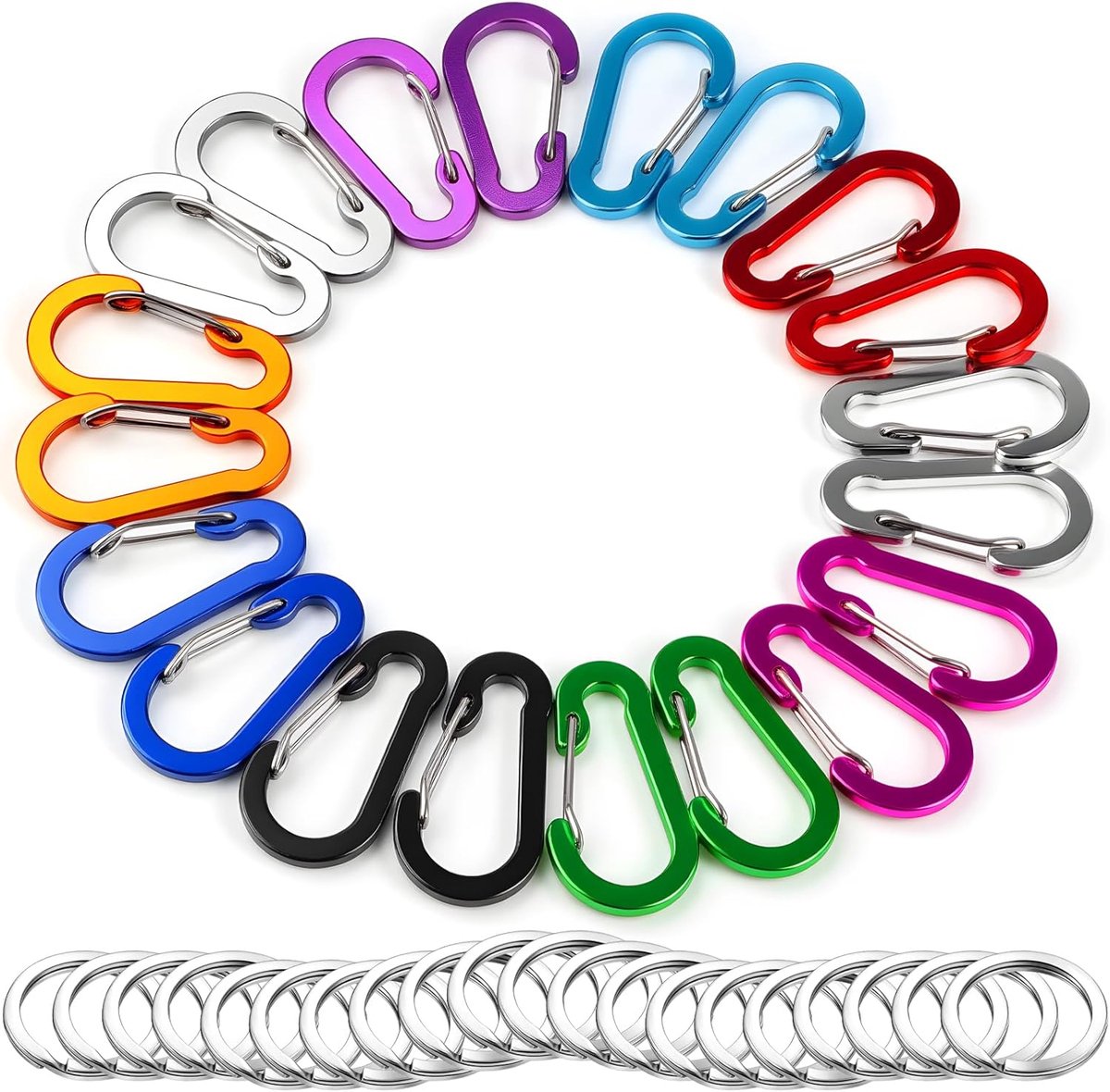 Carabiners 5 cm - Aluminium - 10 Kleuren - Voor Sleutels en Outdoor - ShopVlot