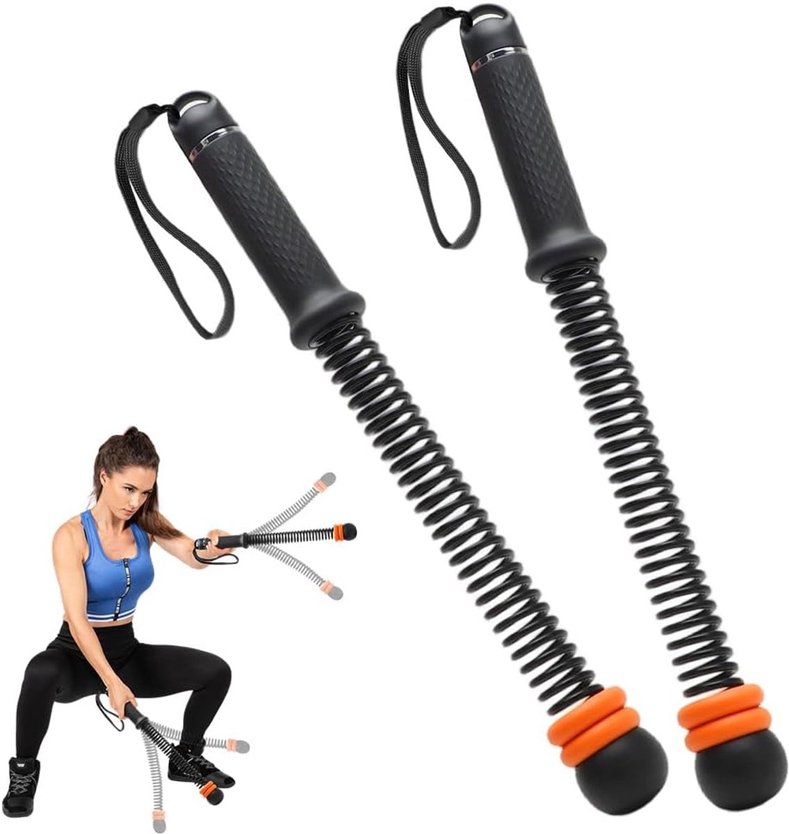 SnelShoppen - Battle Ropes Set - 2 Stuks Oefen Touw, Draagbaar Fitnessapparaat, Stalen Snelheidspringtouwen, Lichtgewicht en Verstelbaar Trainingsappa