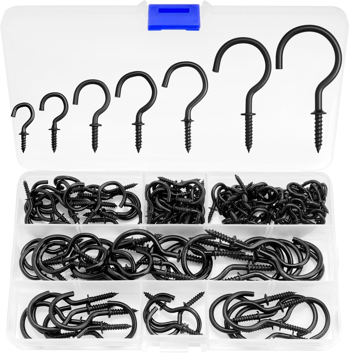 SnelShoppen - Pack van 120 Draad Moeren, Schroefhaken, Haken voor Hangen, Houten Haken, Draad Moeren, Metalen Plafondhaken voor Planten, Kunst, Tuin,