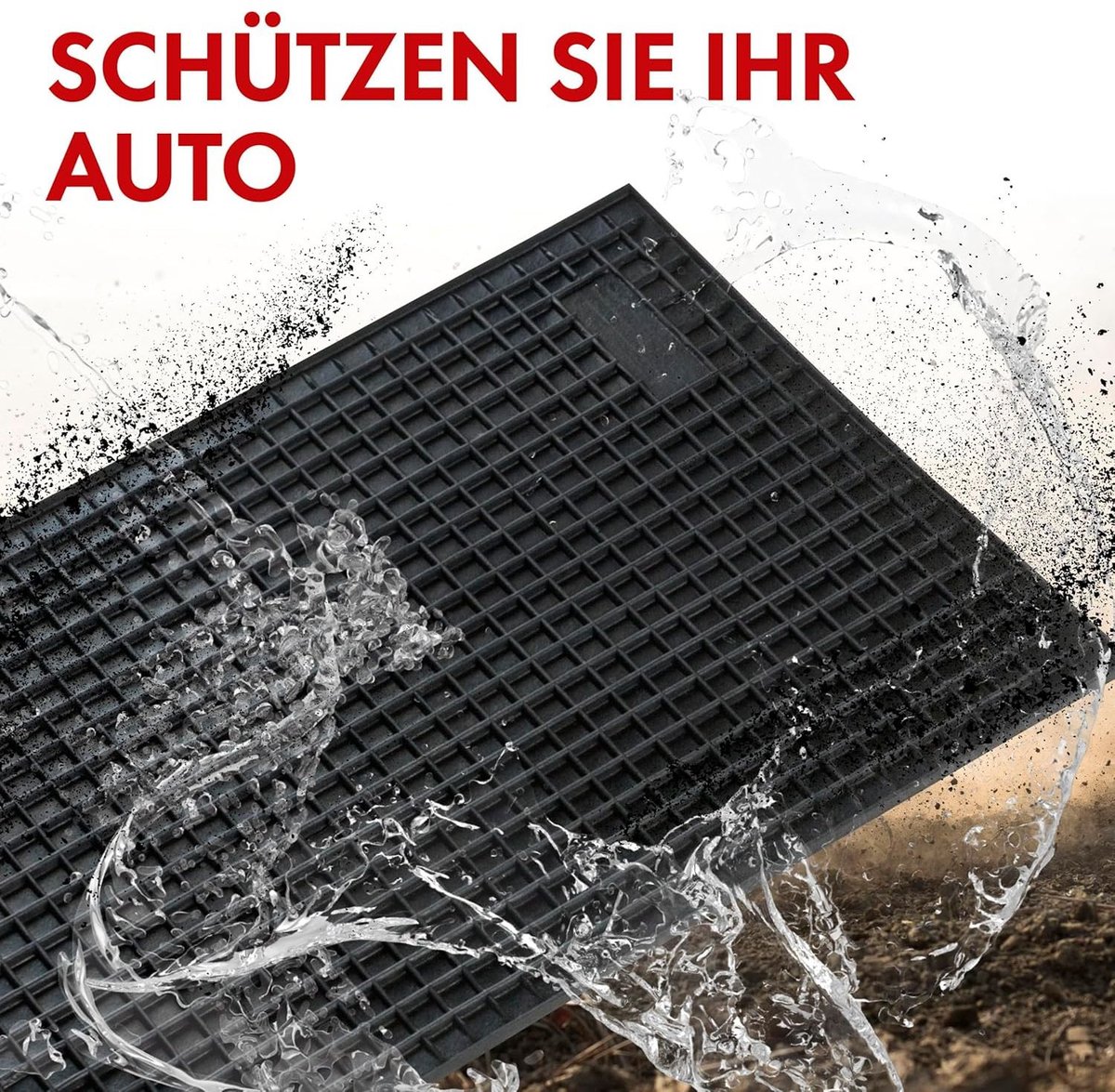 Rubbermat automatten rubber universeel rubberen mat vloermat kofferbak auto personenauto – foto 3
