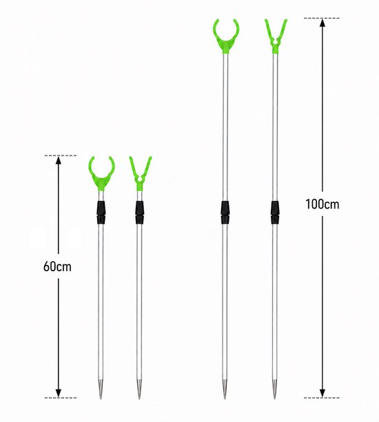 S&D - Telescopische Hengelstandaarden Set 2 Stuks 60-100 cm Aluminium van S&D — afbeelding 4