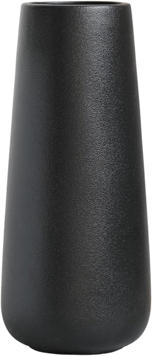 SnelShoppen - Hoge 20CM Matte Zwarte Keramische Vazen voor Moderne Woondecoratie, Decoratieve Bloemenvazen voor Pampas Gras en Droogbloemen