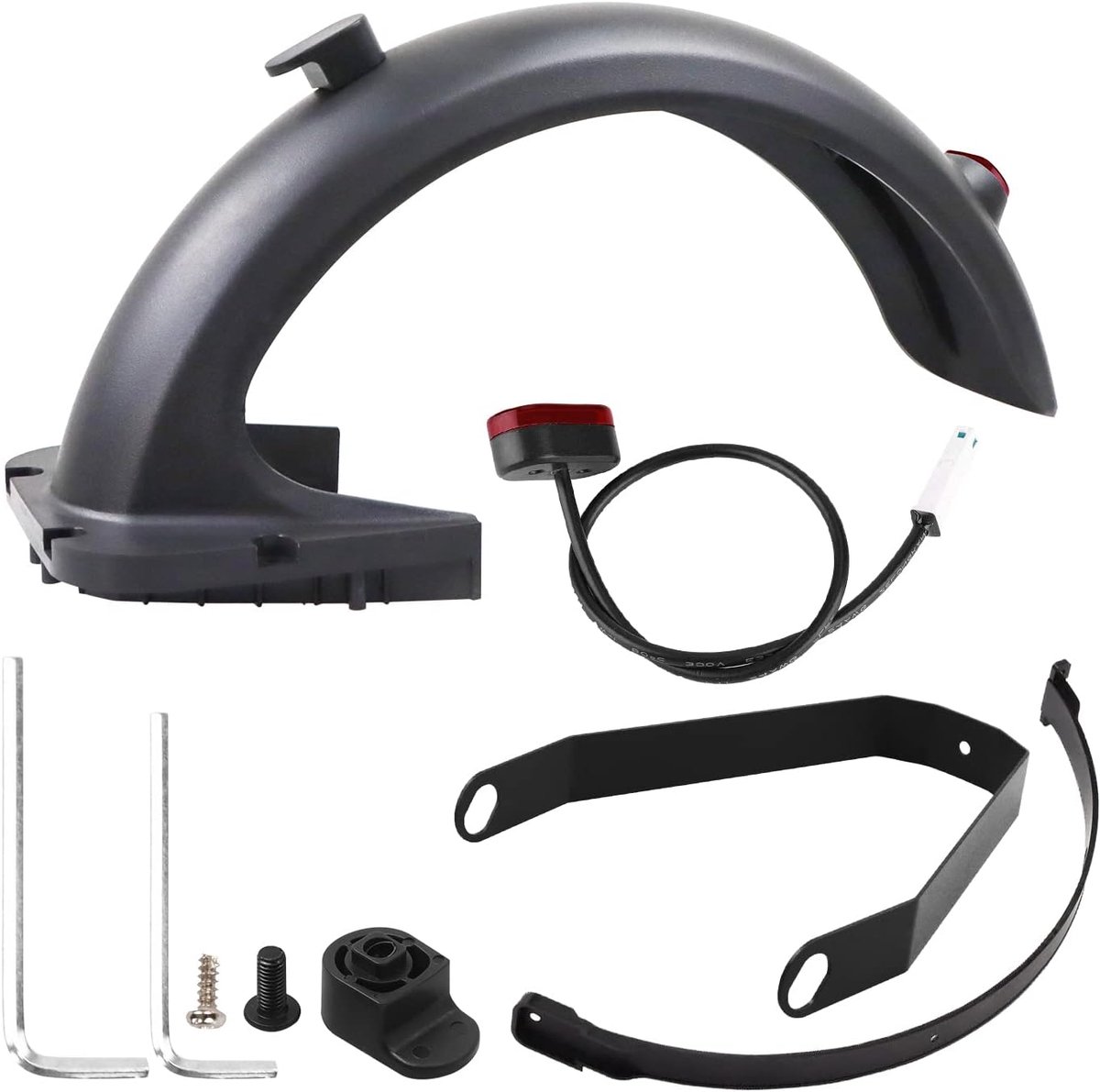Rear Scooter Mudguards with LED Rear Light, Mudguard Holder, Set Compatible with Segway Ninebot Max G30/G30 LP - ShopVlot