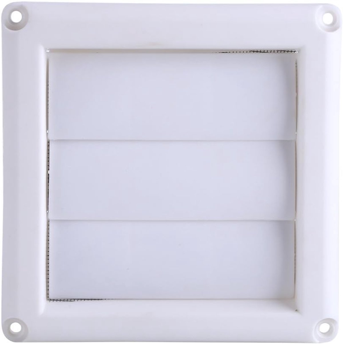 SnelShoppen - Plastic Ventilatie Rooster voor Droger, Ventilatie Grille met 3 Ventielen, Maat 15x15cm, Inclusief Vliegenraam voor Binnen en Buiten, Id