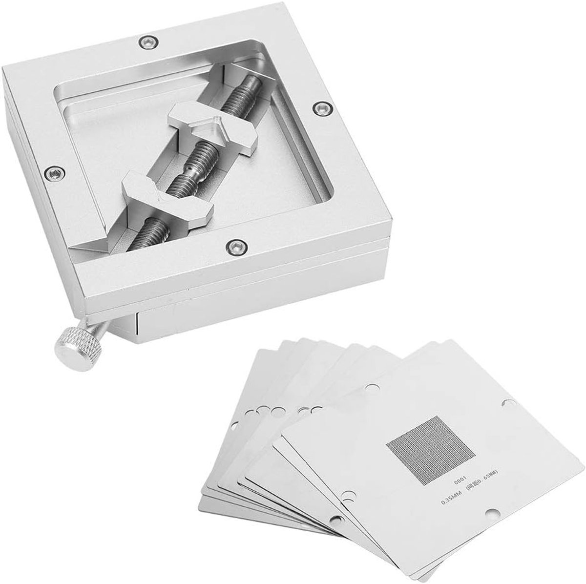 SnelShoppen - BGA Reballing Rework Station, Soldeerstation voor BGA Reballing, Universele Mal, Aluminium Rework Kit voor Computer CPU, Telefoon, DIY,
