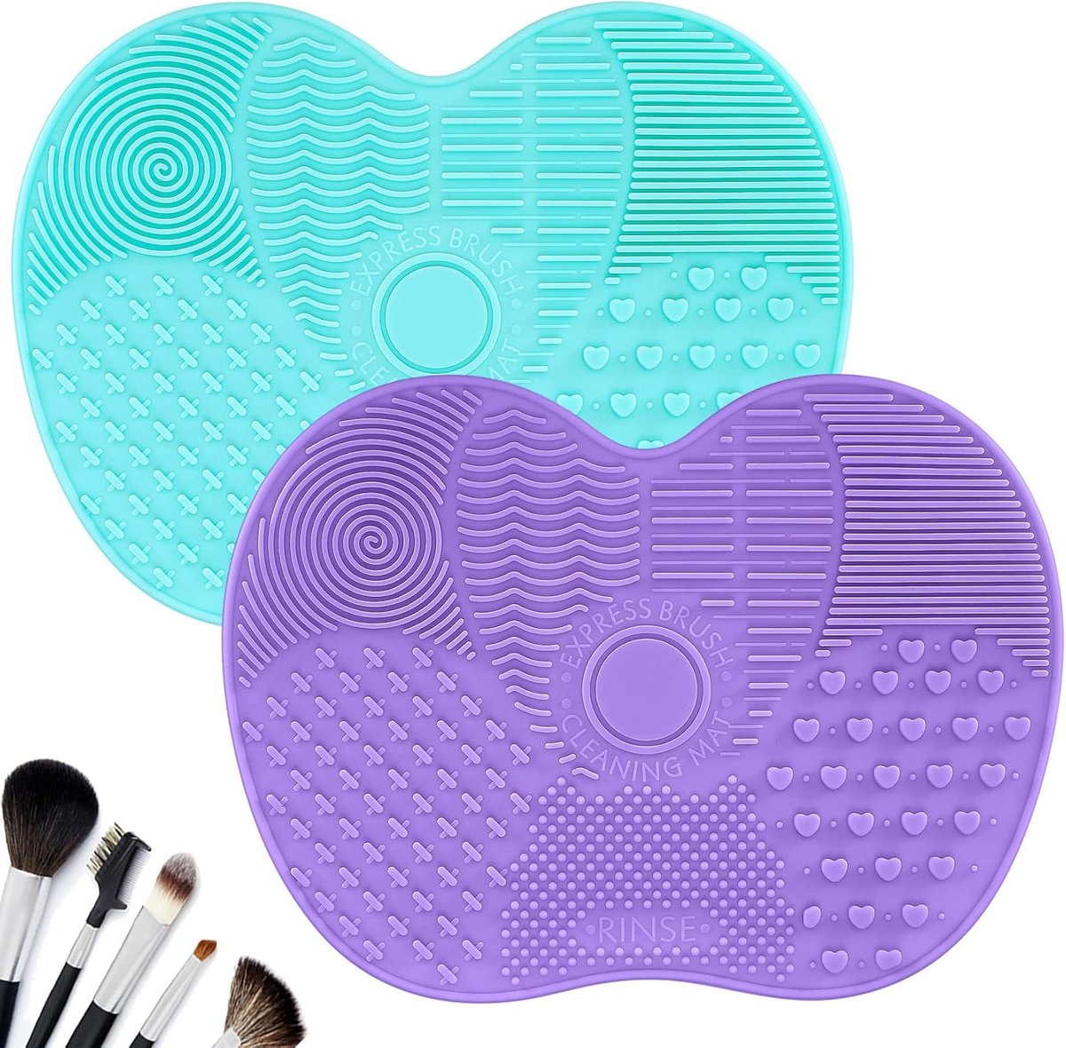 Makeup kwast reinigingsmat 2Pcs - Siliconen - Suction cup ontwerp - Voor het snel reinigen van make-upkwasten - SnelShoppen