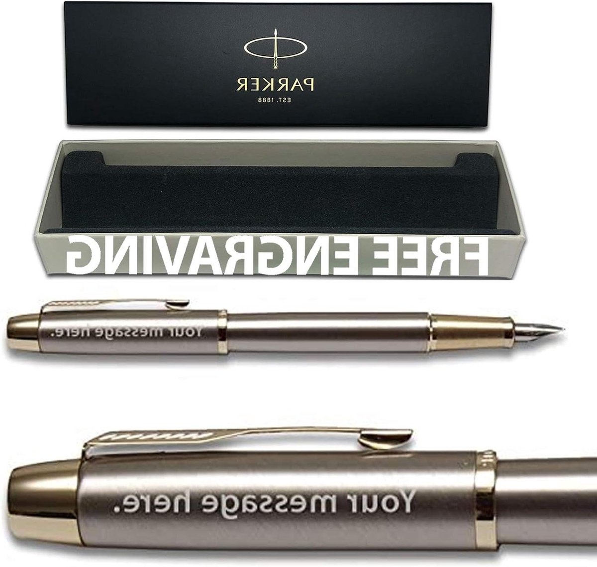 Vulpen Medium - SchrijfpEN Schrijfwaren - Persoonlijk Schrijven - Gepersonaliseerd met Gravure - 14 x 6 x 6 cm - Goud