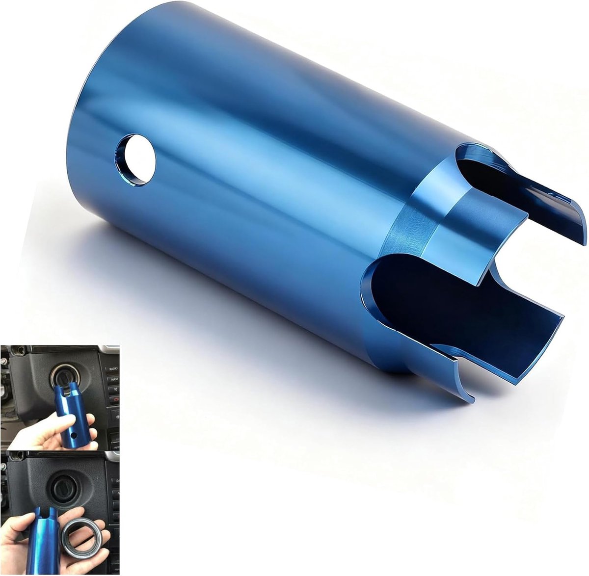 SnelShoppen - Ignition Switch Remover Socket - Auto Blauw Aluminium Ontstekingsslot Verwijder Tool voor C300 W129 W140 Chassis