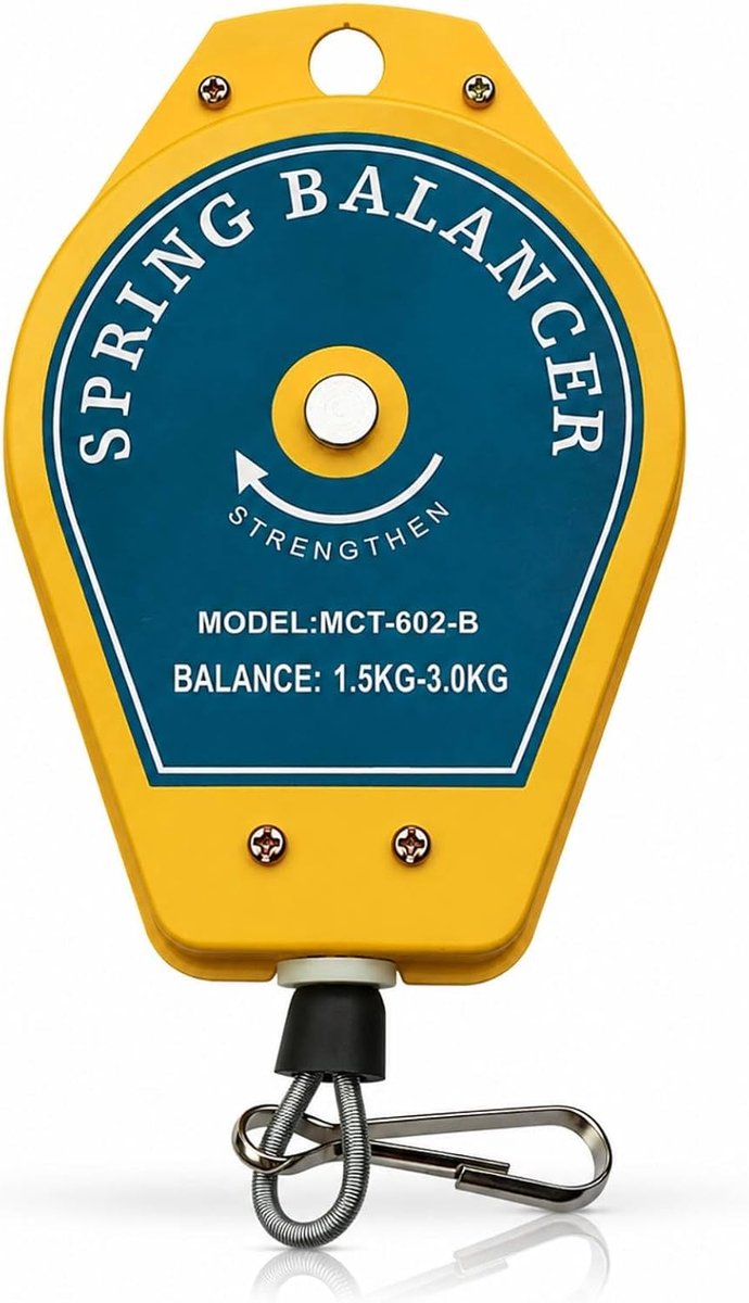 SnelShoppen - Spring puller, retractable, 1.5-3 kg belasting, veiligheidssysteem, spanner, gereedschapshouder, ophangsysteem, schroevendraaier voor op