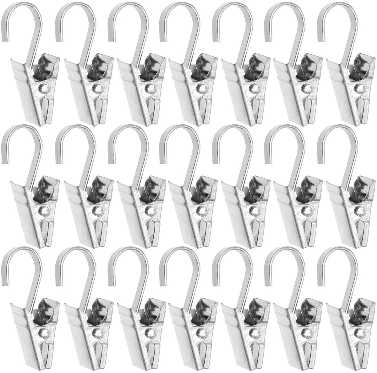 Omgoods- Gordijnclips Roestvrij staal - Gordijnringen - Gordijnhaken metaal - Klemmen - Fotoclips - 100 Stuks