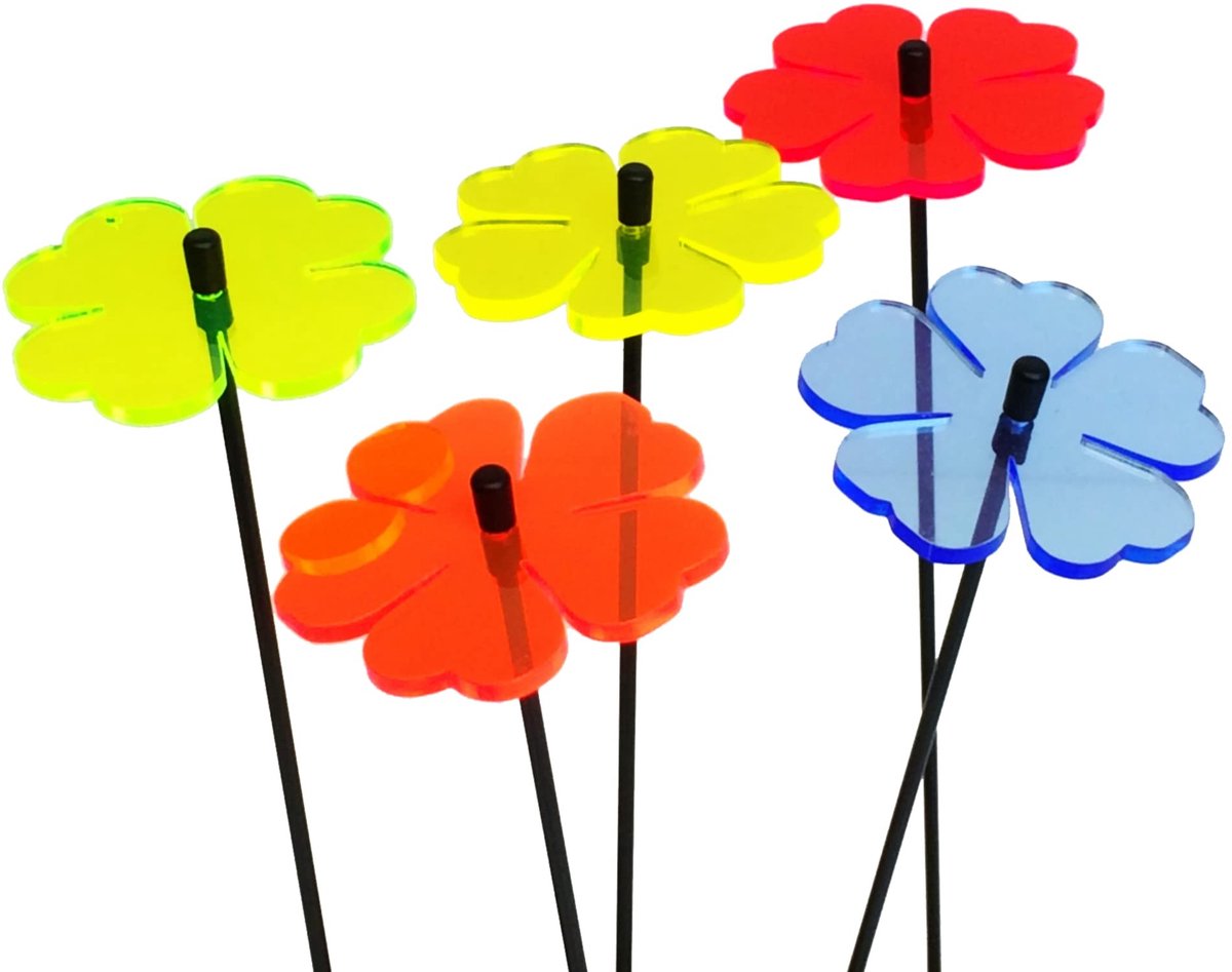 Omgoods - Set van 5 Tuin Decoratie Zonnestekers met Dubbele Bloemen
