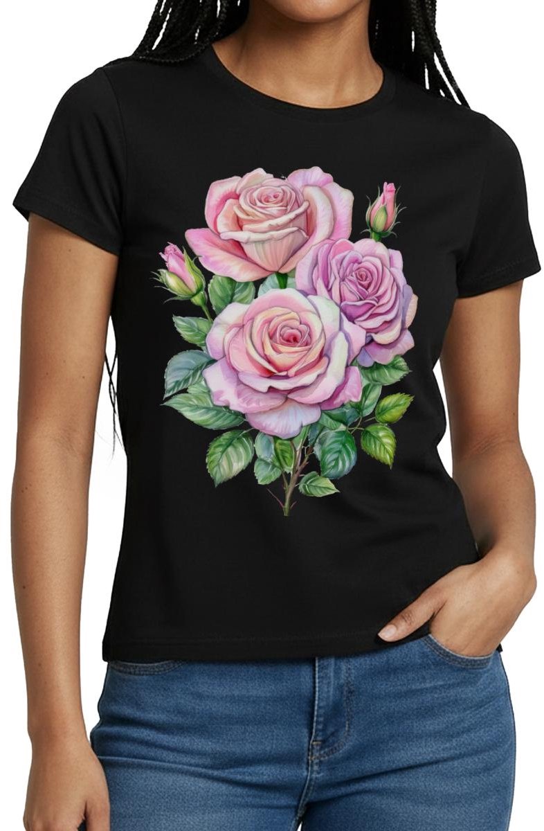 Roze Rozen T-Shirt Dames