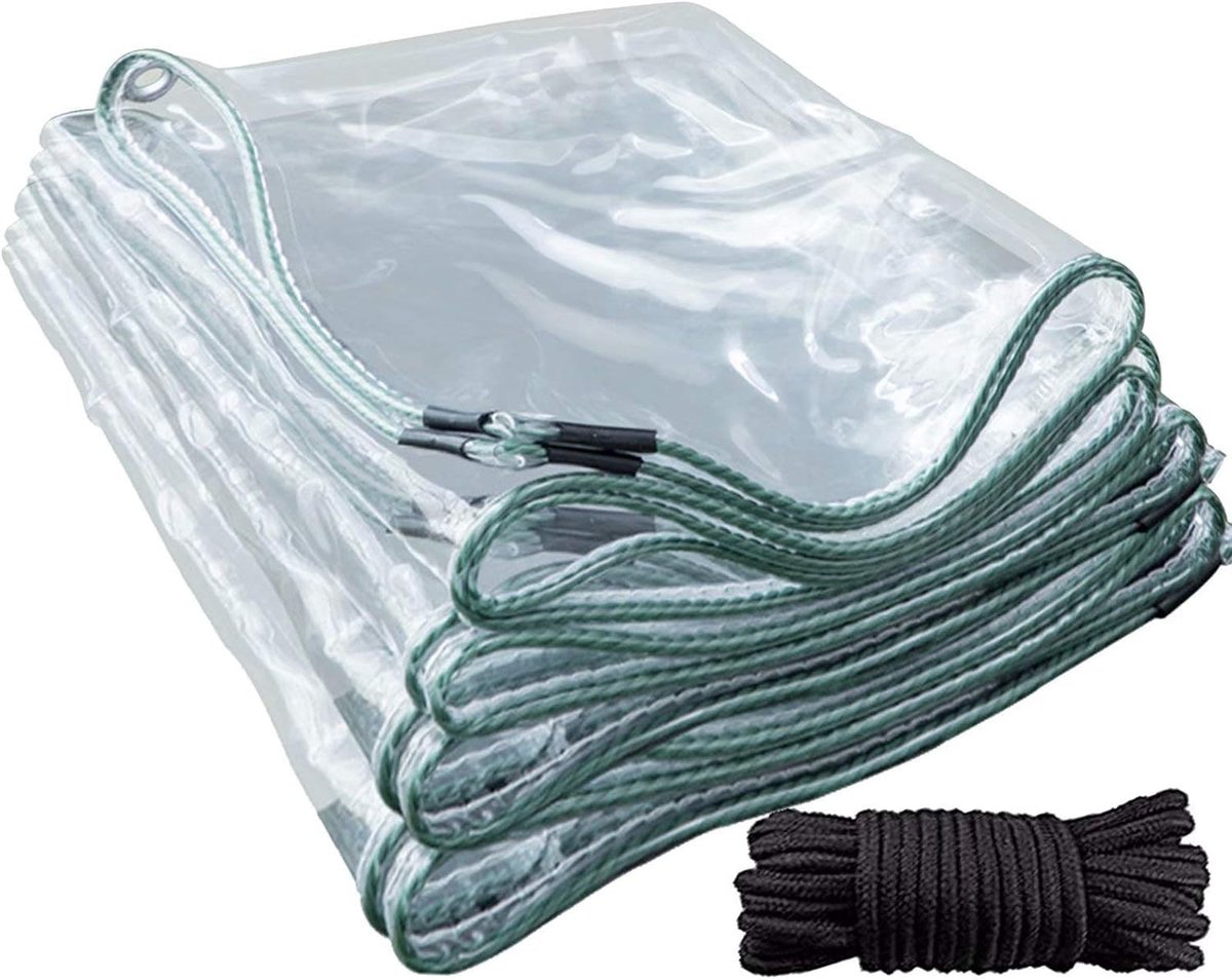 Omgoods - Waterdichte Transparante Zeil met Oogjes, 400 g/m², Weerbestendig voor Tuinmeubels en Groenten