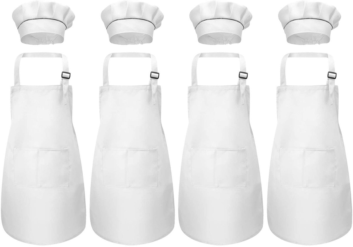 Omgoods - Kinderschort met Chef Hoed Set voor Koken en Creatieve Activiteiten