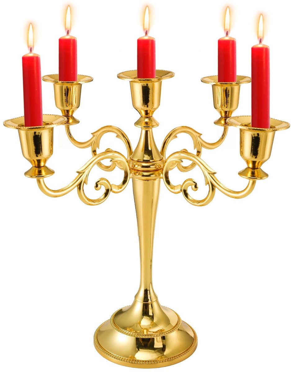 Omgoods - 10-armige Metalen Kandelaar voor Pillarcandles