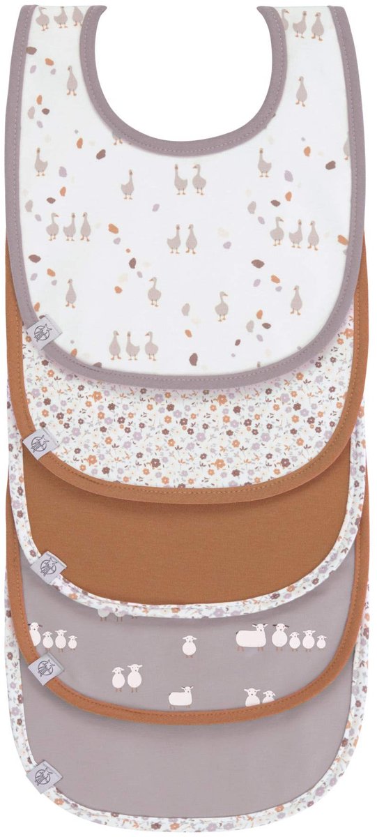 Omgoods - Set van 5 Waterdichte Baby Slabbetjes van Katoen