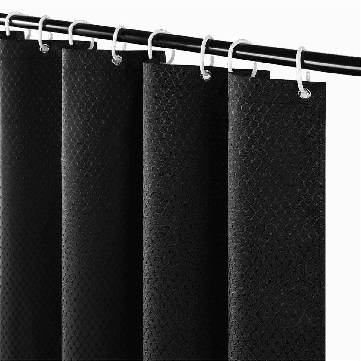 Omgoods - Douchegordijn Heavy Black 180 x 200 cm Waterdicht en Schimmelwerend