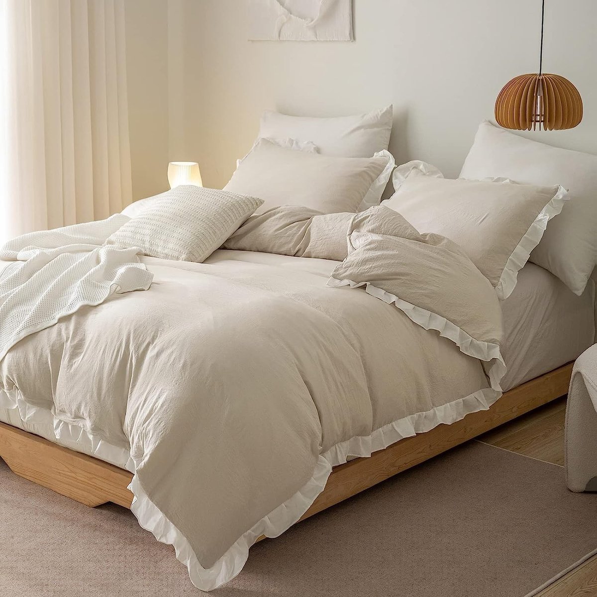 Omgoods - Romantische Duvet Cover Set 135 x 200 cm met Reversible Ontwerp