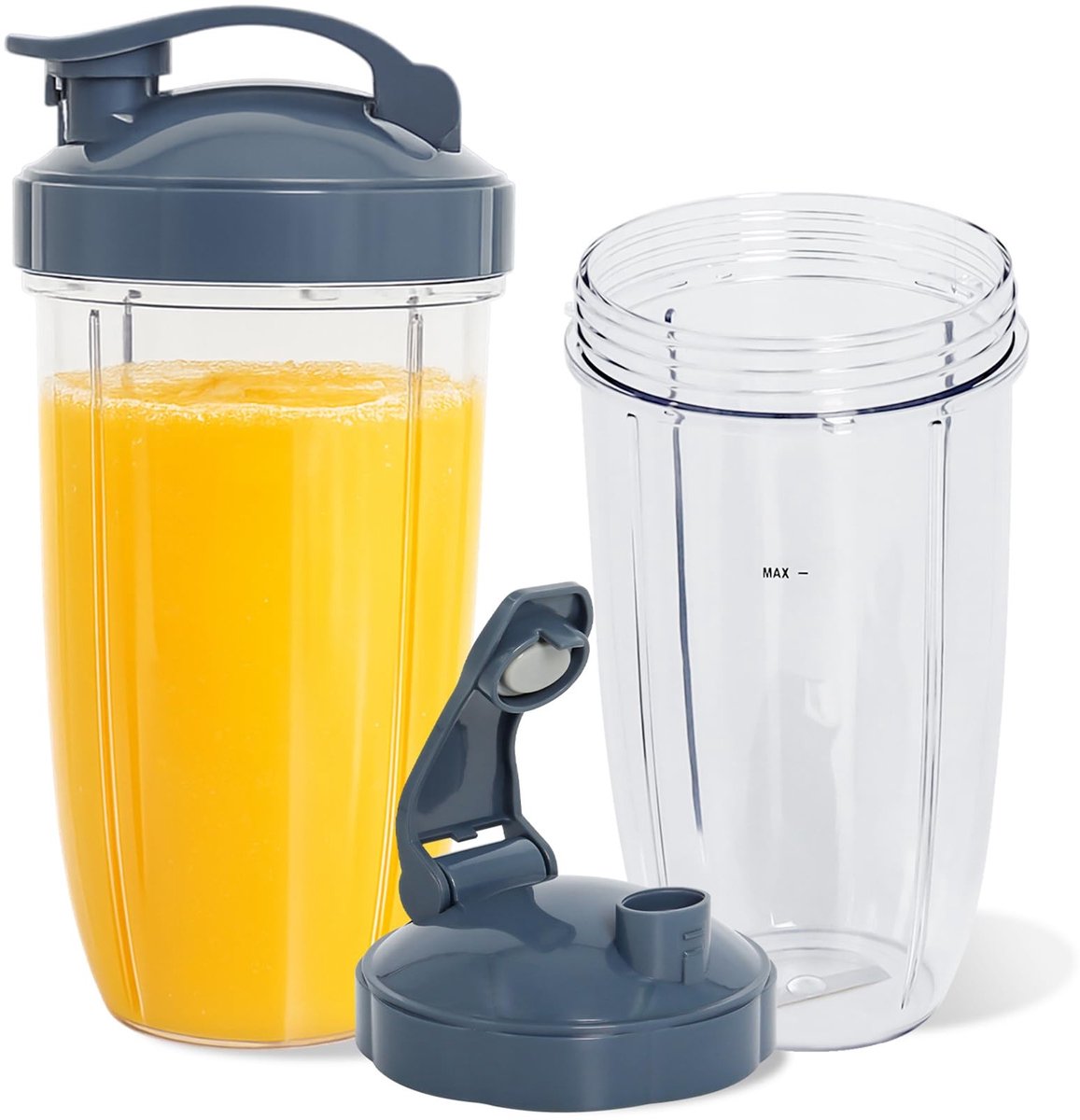 Omgoods Set van 2 Vervangende Glazen met Deksel voor Blender