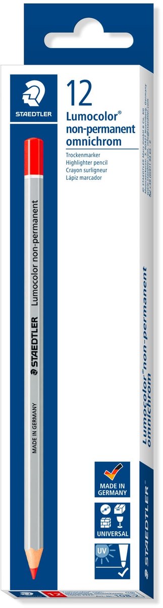 Omgoods - Lumocolor Droogmarker Set van 12 - Rood