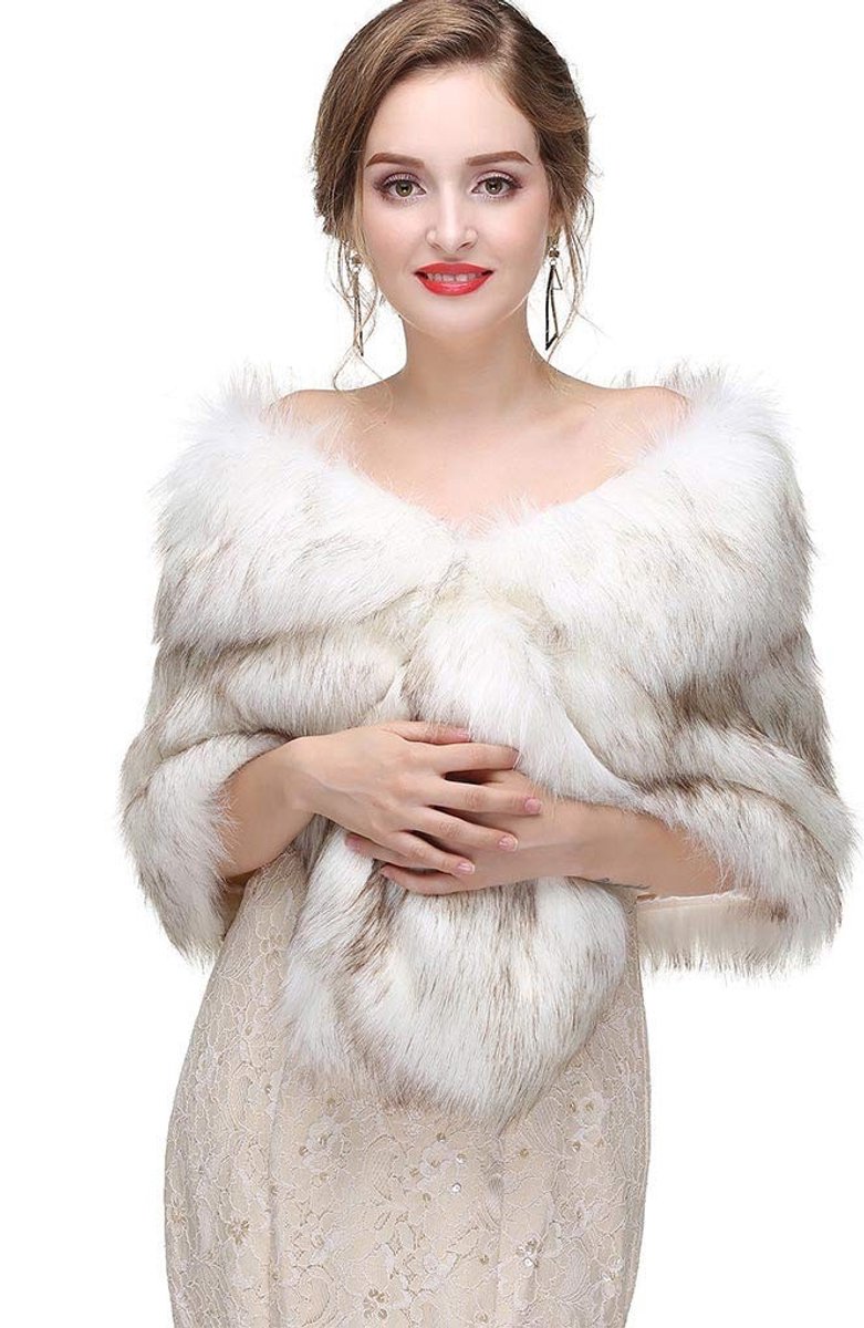 Omgoods - Vintage Faux Fur Sjaal voor Bruiloft en Feesten