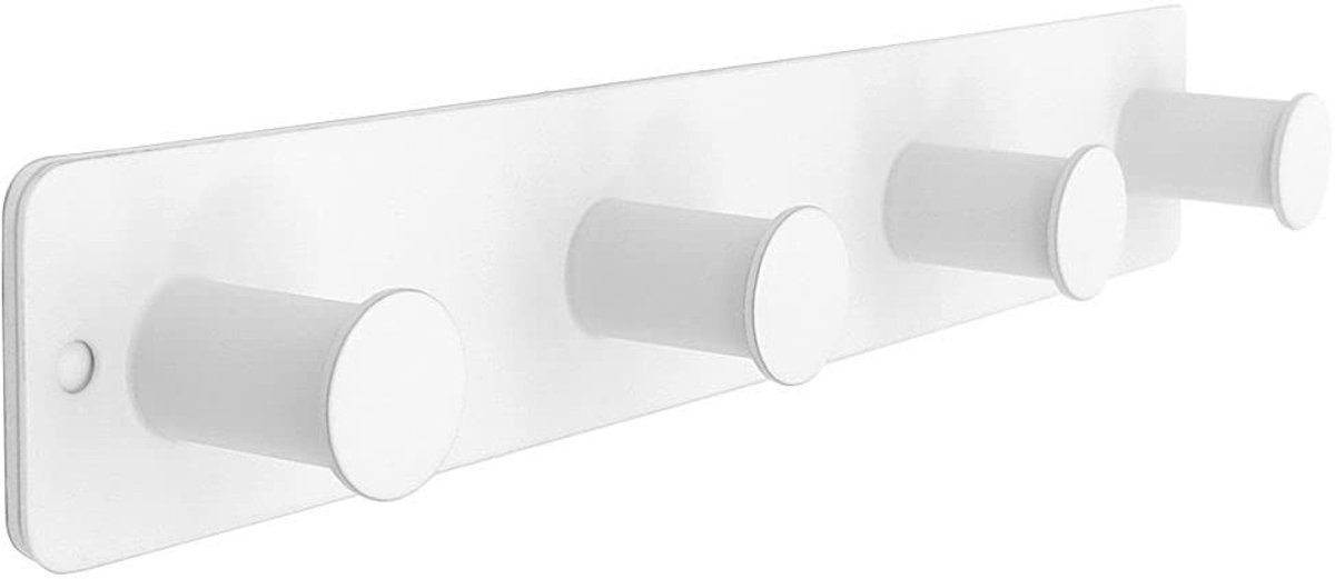 Omgoods - Stalen Haakstrip met 4 Haken, Wit