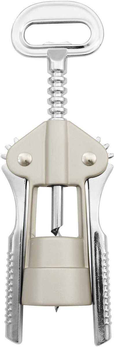 Omgoods - Wijn- en Proseccoopener met Flesopener in Zilver/Beige