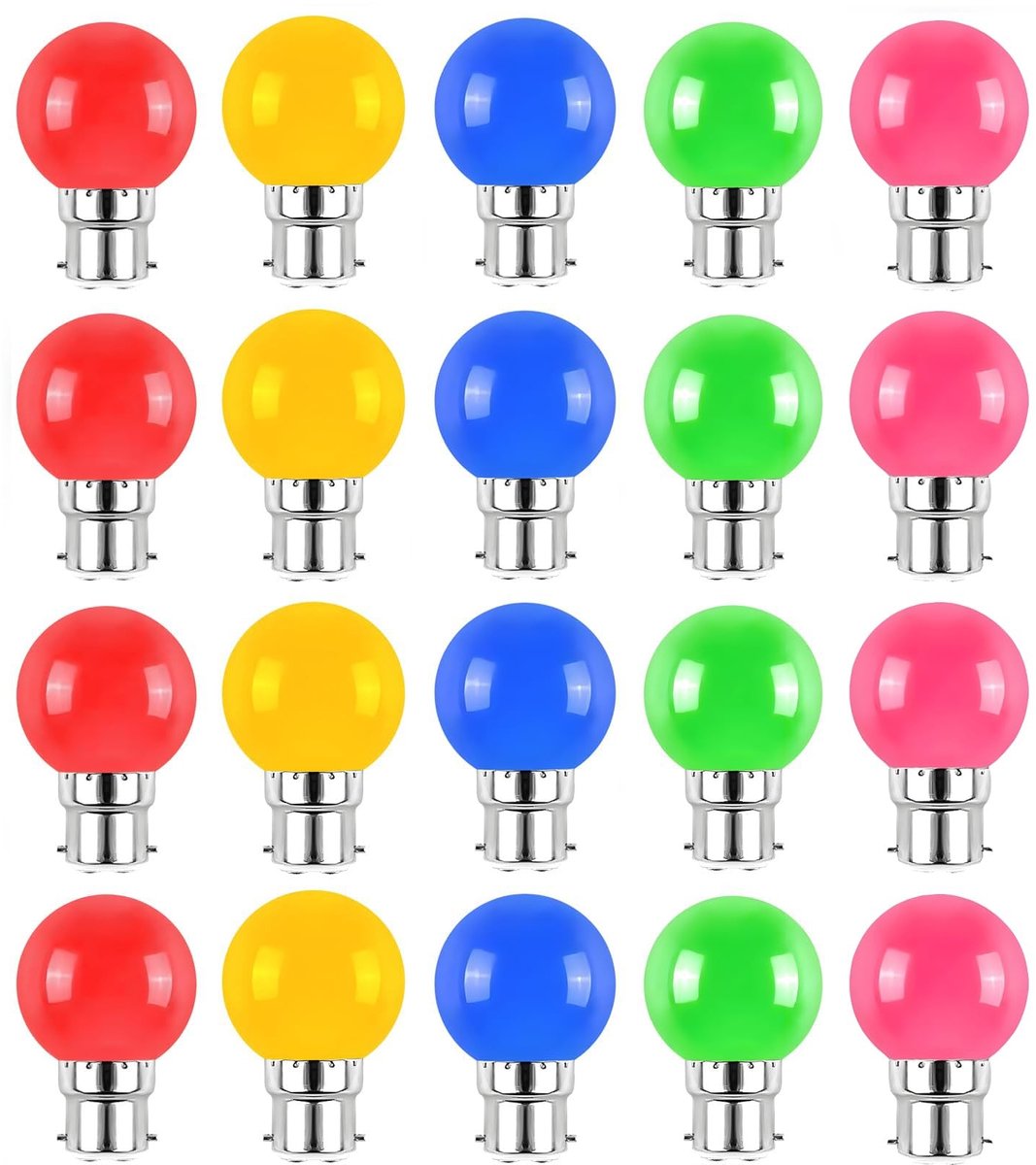 Omgoods - 20-pack Multicolor LED Lampen B22