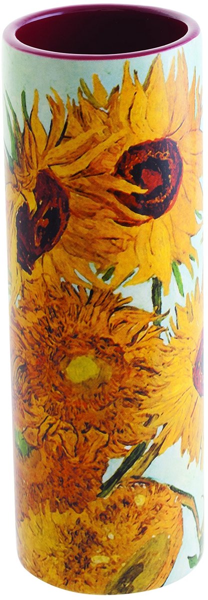 Omgoods - Keramische Vaasje 18 cm met Zonnebloemen Motief