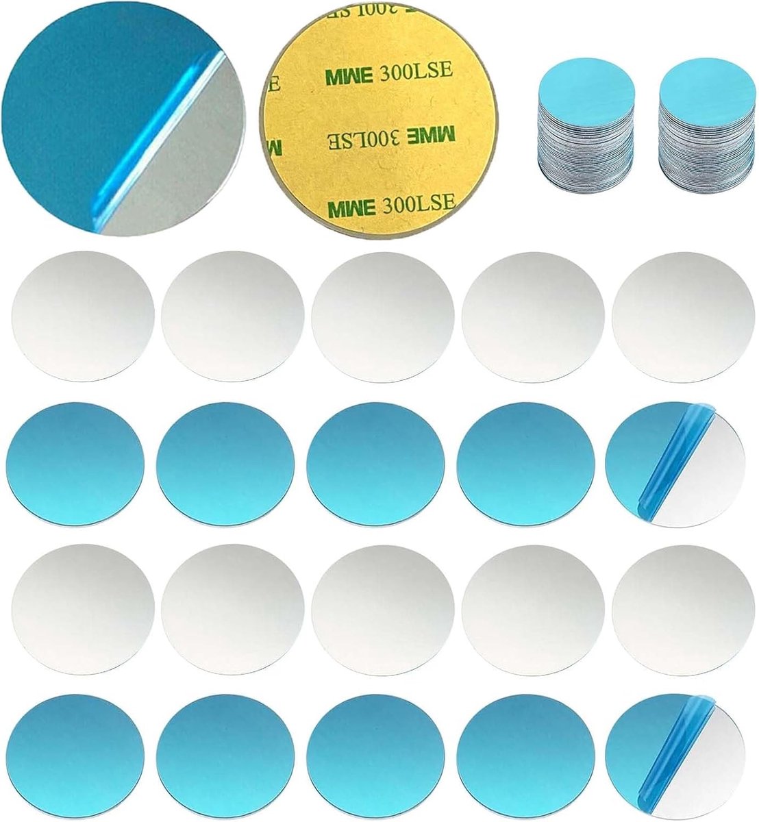 Self-adhesive metal plates, 100 pieces, 20 × 0.3 mm, self-adhesive holder for magnetic holder/mobile phone - ShopVlot