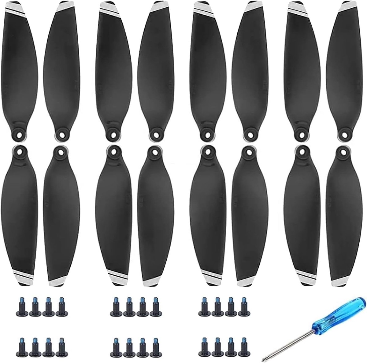 SnelShoppen - Mavic Mini Propeller 16 Stuks Drone Accessoires met 24 Schroeven en 2 Schroevendraaiers, Vervangingspropellers voor Mavic Mini Drone, 47